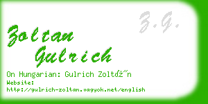 zoltan gulrich business card